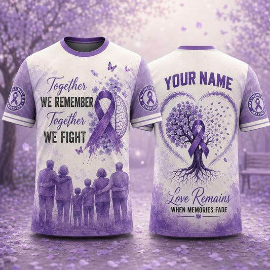 Together We Remember Purple Ribbon Custom Name Shirt