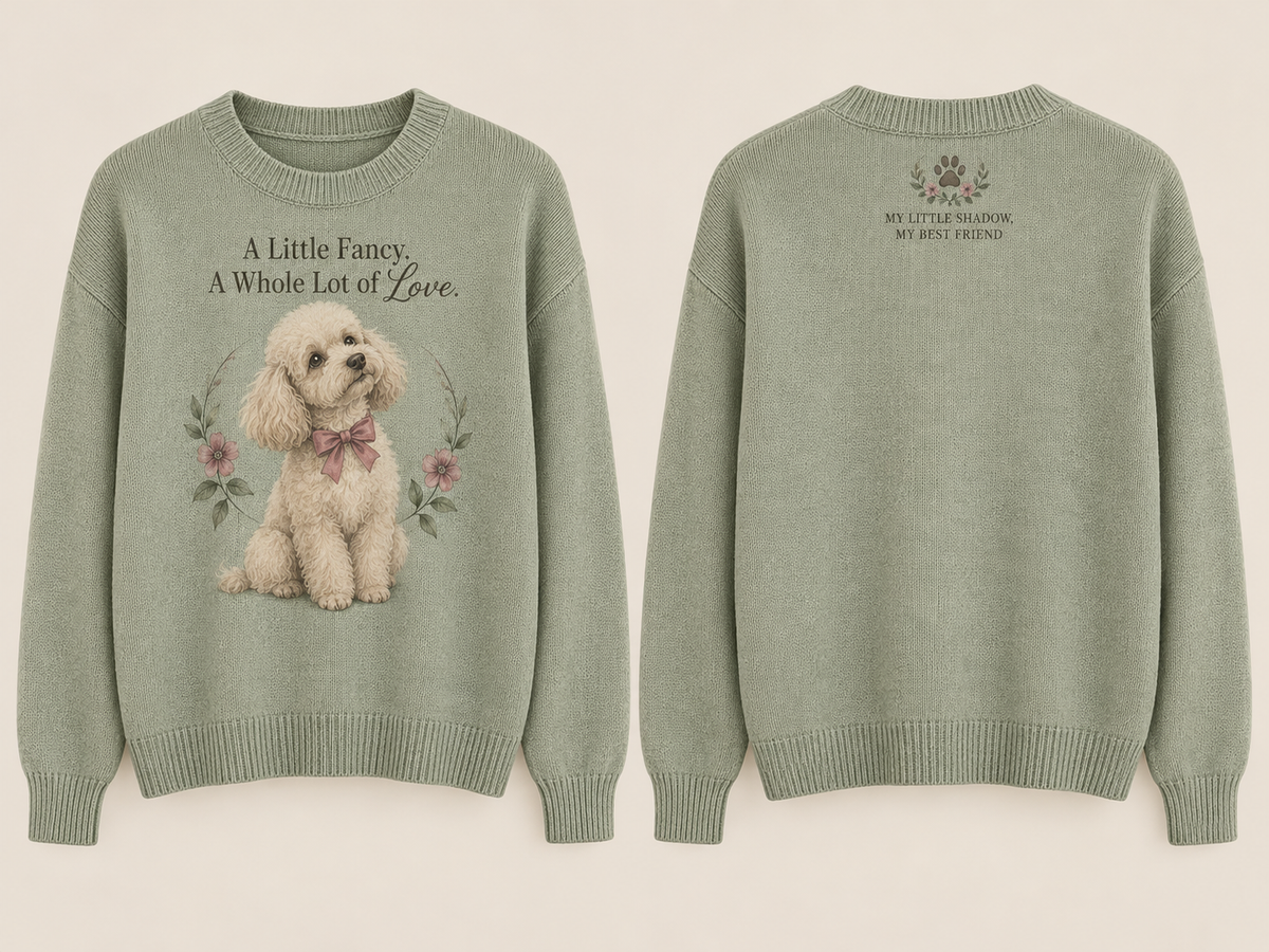 A Little Fancy A Whole Lot of Love Poodle Sweater