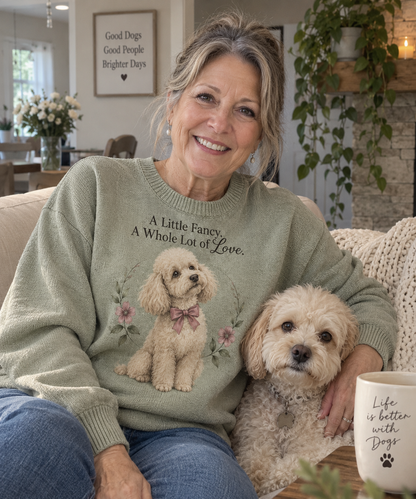 A Little Fancy A Whole Lot of Love Poodle Sweater