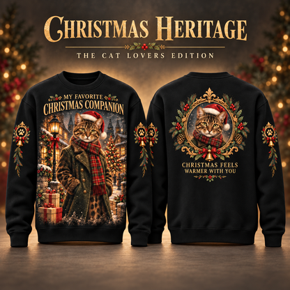 Christmas Heritage Cat Graphic Sweatshirt
