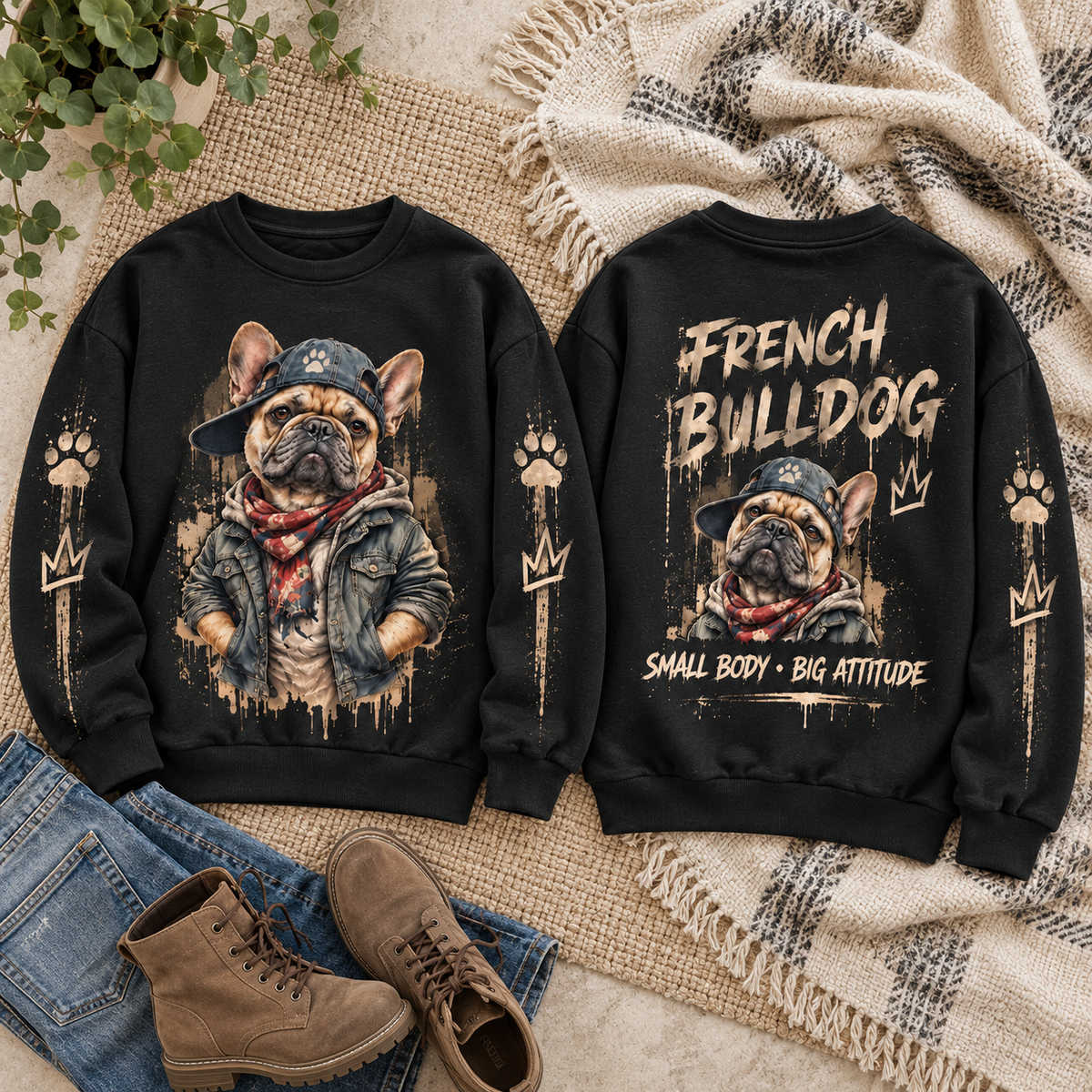 Streetwear Dog Lover Vintage Graphic Sweatshirt