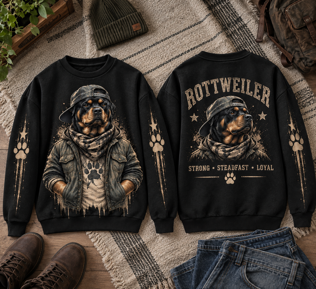 Streetwear Dog Lover Vintage Graphic Sweatshirt