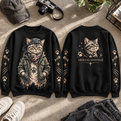 Urban Cat Streetwear Graphic Sweatshirt