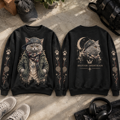 Urban Cat Streetwear Graphic Sweatshirt
