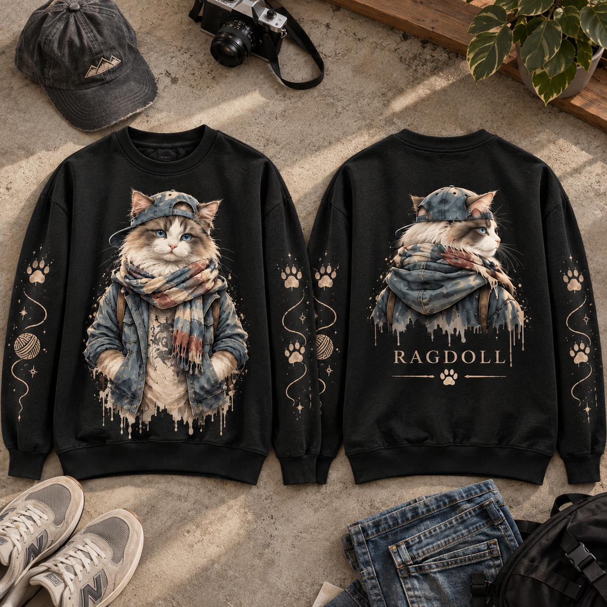 Urban Cat Streetwear Graphic Sweatshirt