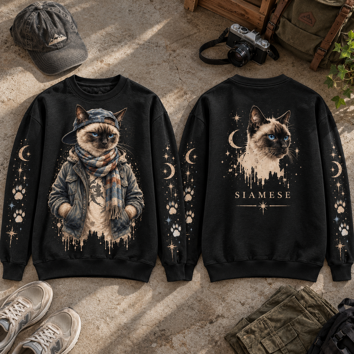 Urban Cat Streetwear Graphic Sweatshirt