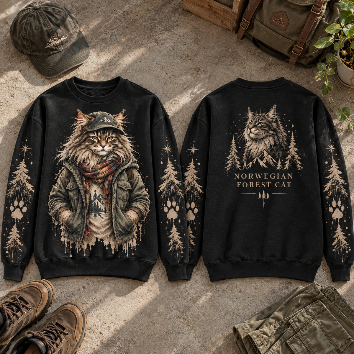 Urban Cat Streetwear Graphic Sweatshirt