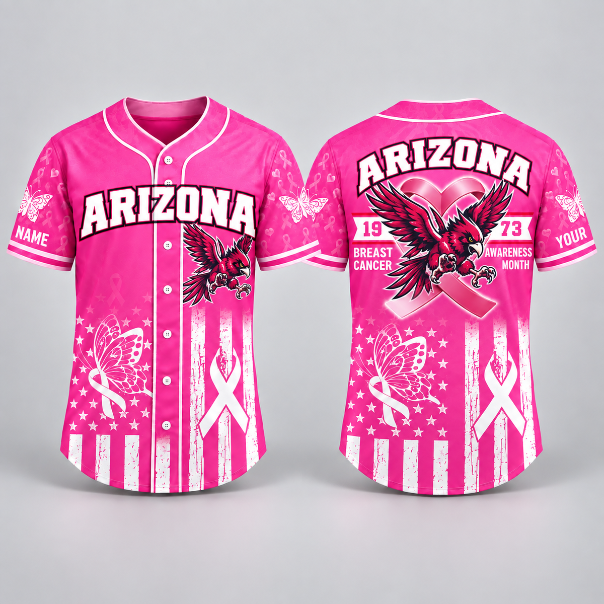 City Pride Pink Ribbon Breast Cancer Awareness Football Jersey