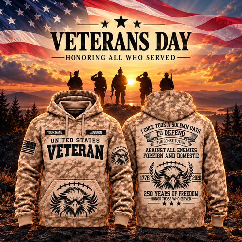 Auburn College Football Veteran Apparel – Camo Veteran – Eagle