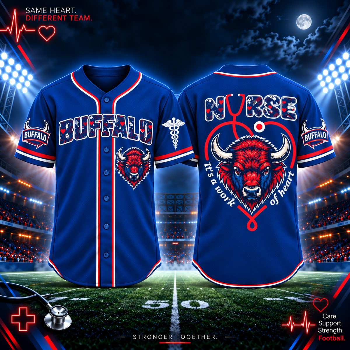 Nurse Team Spirit It’s a Work of Heart Football Jersey