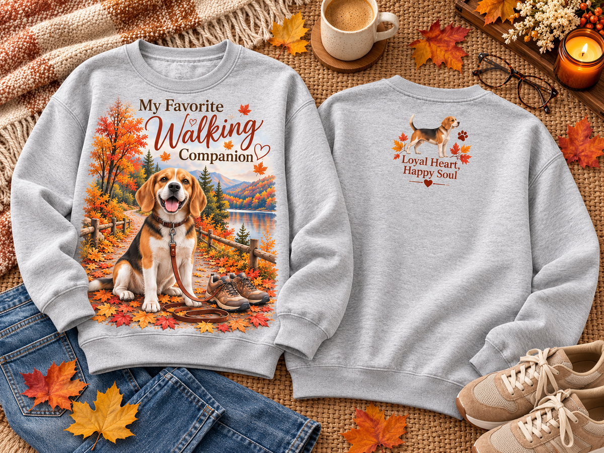 My Favorite Walking Companion Fall Dog Lover Autumn Walking Sweatshirt