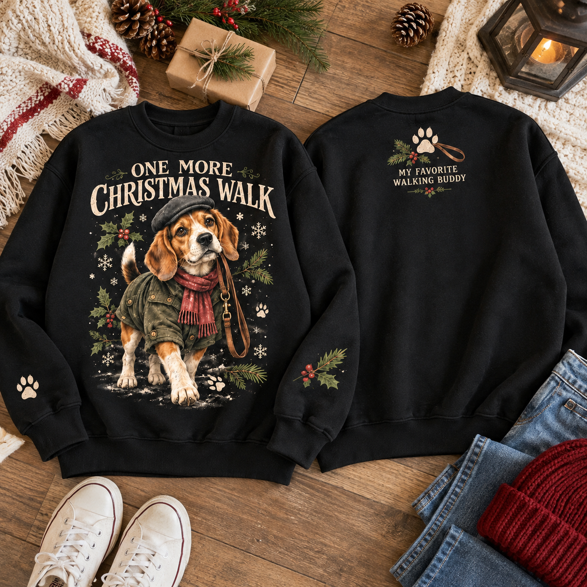 Christmas Dog Lover Vintage Graphic Sweatshirt