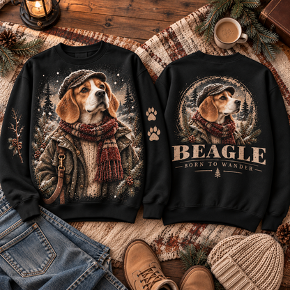 Winter Dog Lover Vintage Graphic Sweatshirt