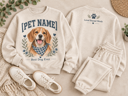 Personalized Best Dog Ever Custom Pet Name Dog Lover Sweatshirt