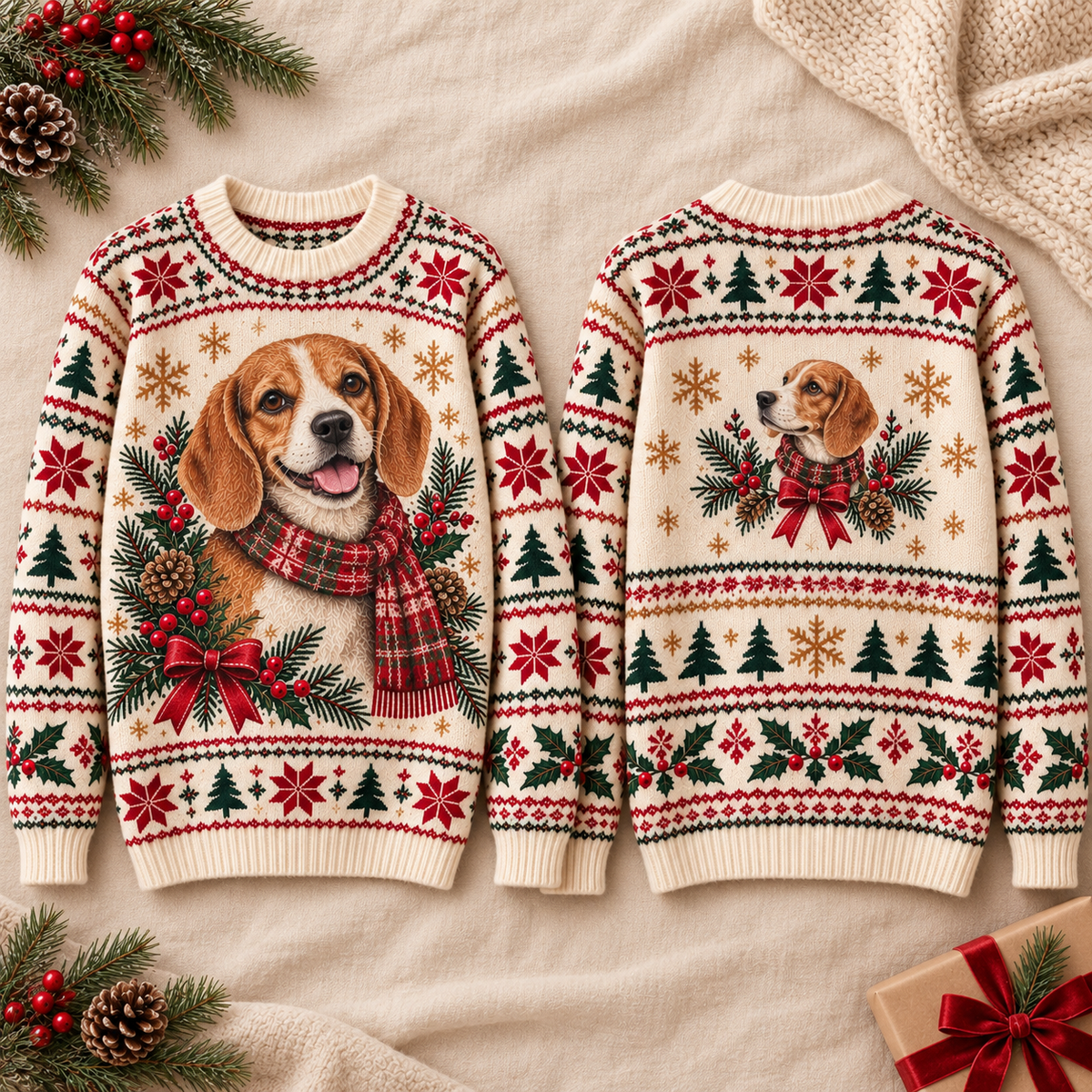 Christmas Dog Lover Fair Isle Sweater