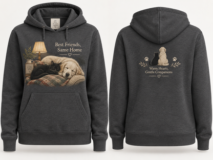 Best Friends Same Home Dog and Cat Cozy Hoodie