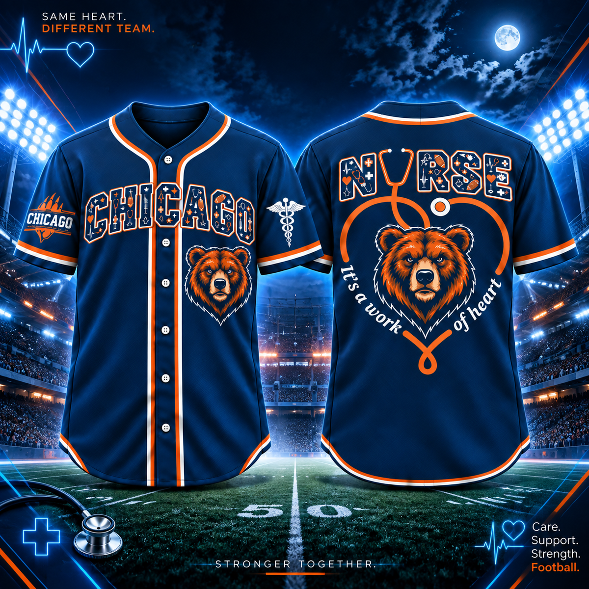 Nurse Team Spirit It’s a Work of Heart Football Jersey