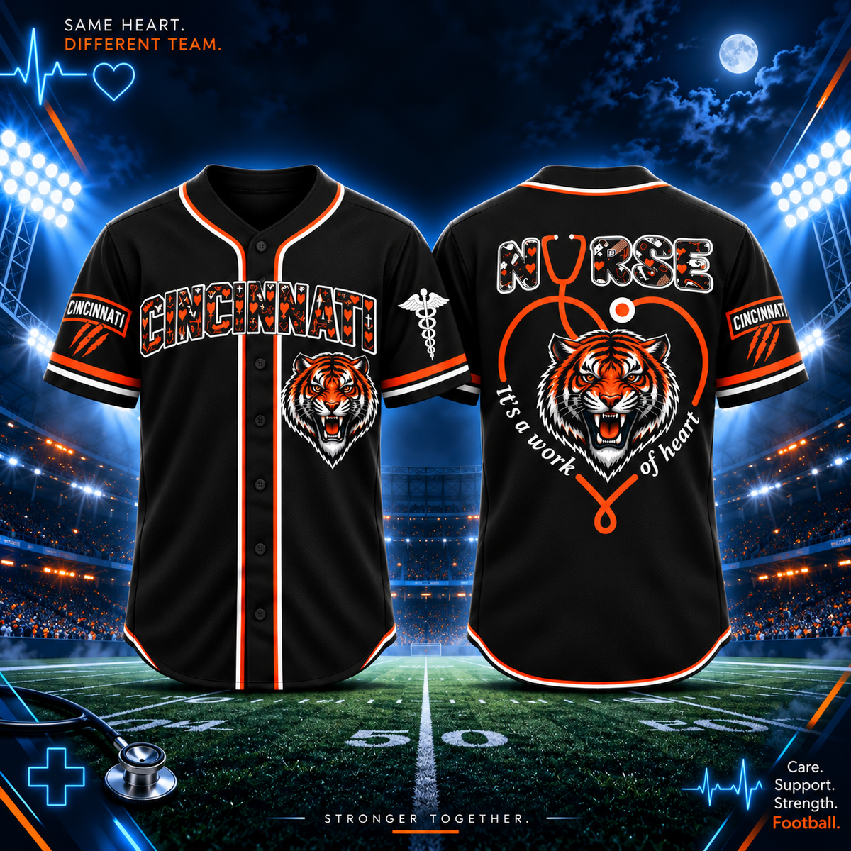 Nurse Team Spirit It’s a Work of Heart Football Jersey