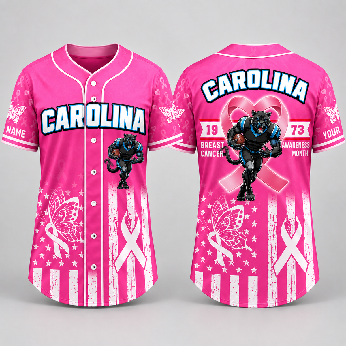 City Pride Pink Ribbon Breast Cancer Awareness Football Jersey