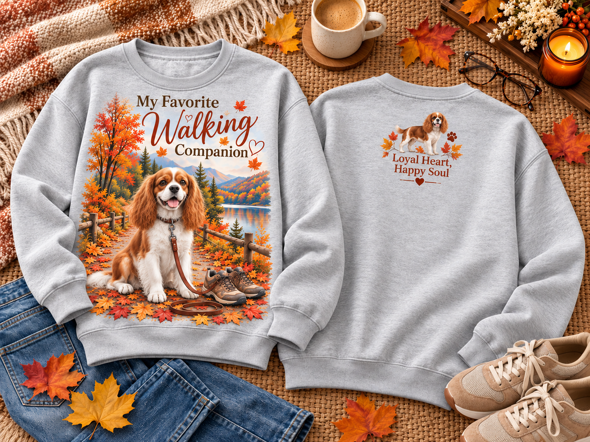 My Favorite Walking Companion Fall Dog Lover Autumn Walking Sweatshirt