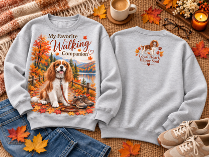 My Favorite Walking Companion Fall Dog Lover Autumn Walking Sweatshirt