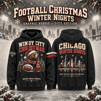Football Christmas Winter Nights Graphic Hoodie – City Edition