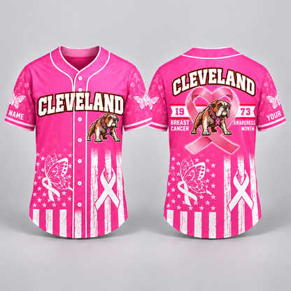 City Pride Pink Ribbon Breast Cancer Awareness Football Jersey