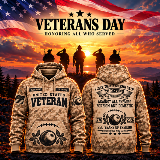 Columbus College Football Veteran Apparel – Camo Veteran – Buckeye
