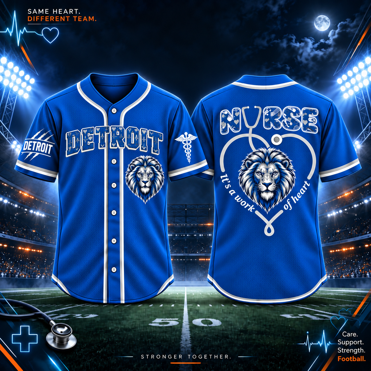 Nurse Team Spirit It’s a Work of Heart Football Jersey