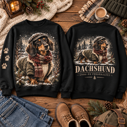 Winter Dog Lover Vintage Graphic Sweatshirt