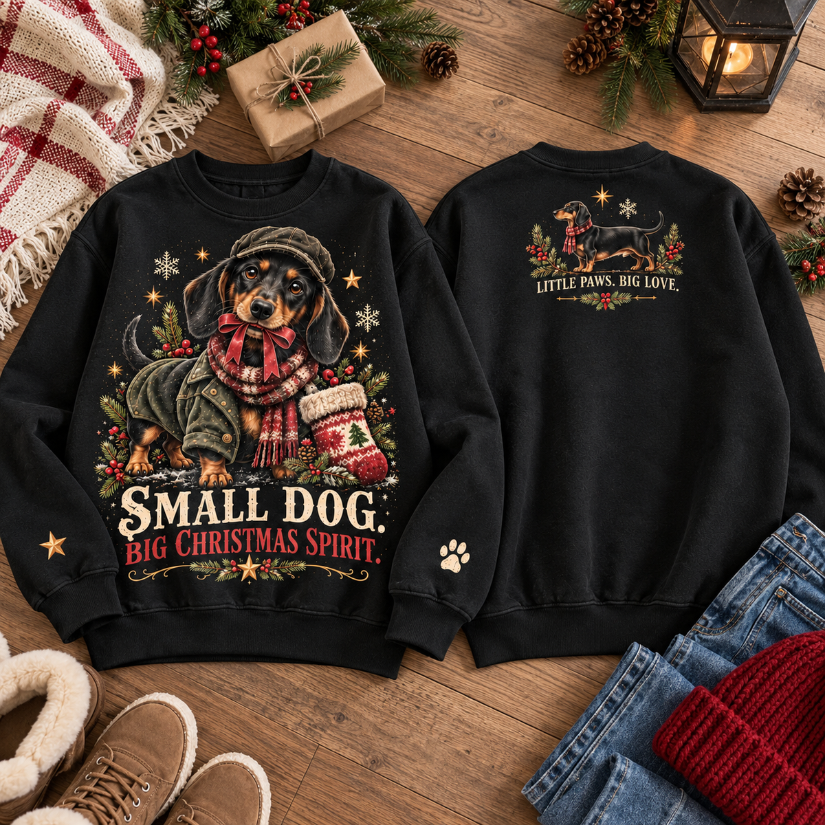 Christmas Dog Lover Vintage Graphic Sweatshirt