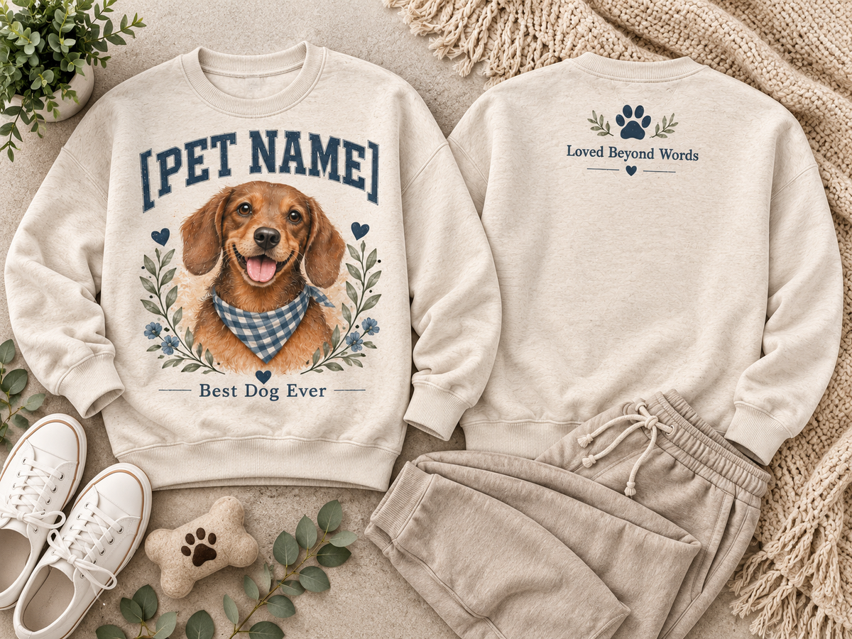 Personalized Best Dog Ever Custom Pet Name Dog Lover Sweatshirt