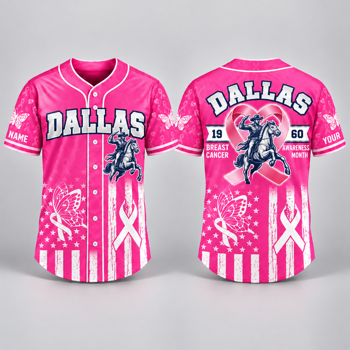 City Pride Pink Ribbon Breast Cancer Awareness Football Jersey