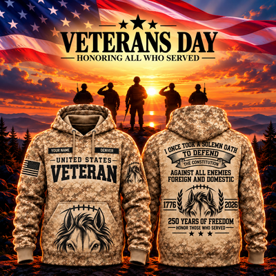 Wild Horse 250 Years Camo Hoodie