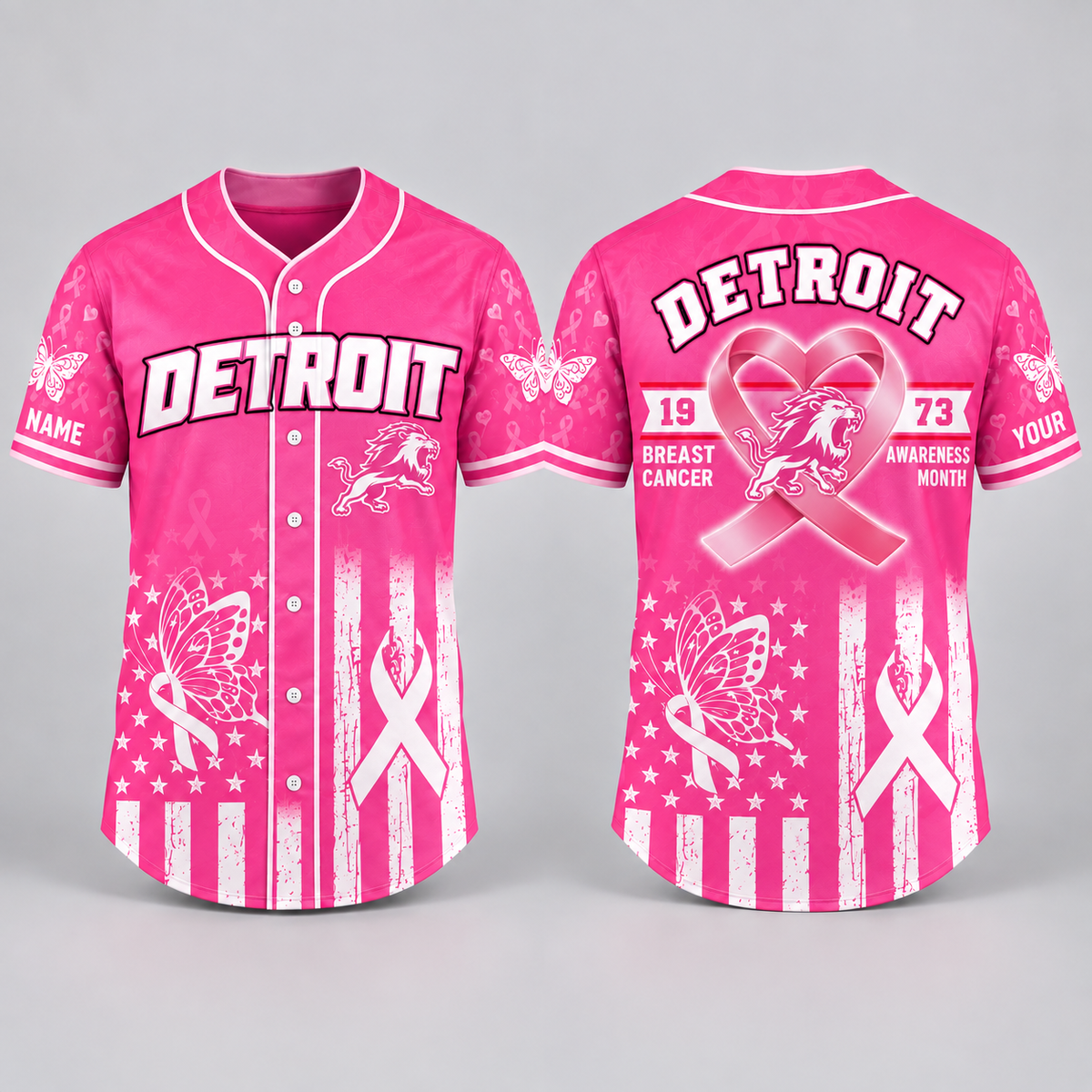 City Pride Pink Ribbon Breast Cancer Awareness Football Jersey