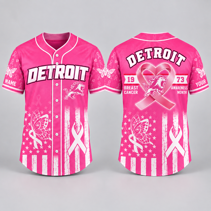City Pride Pink Ribbon Breast Cancer Awareness Football Jersey