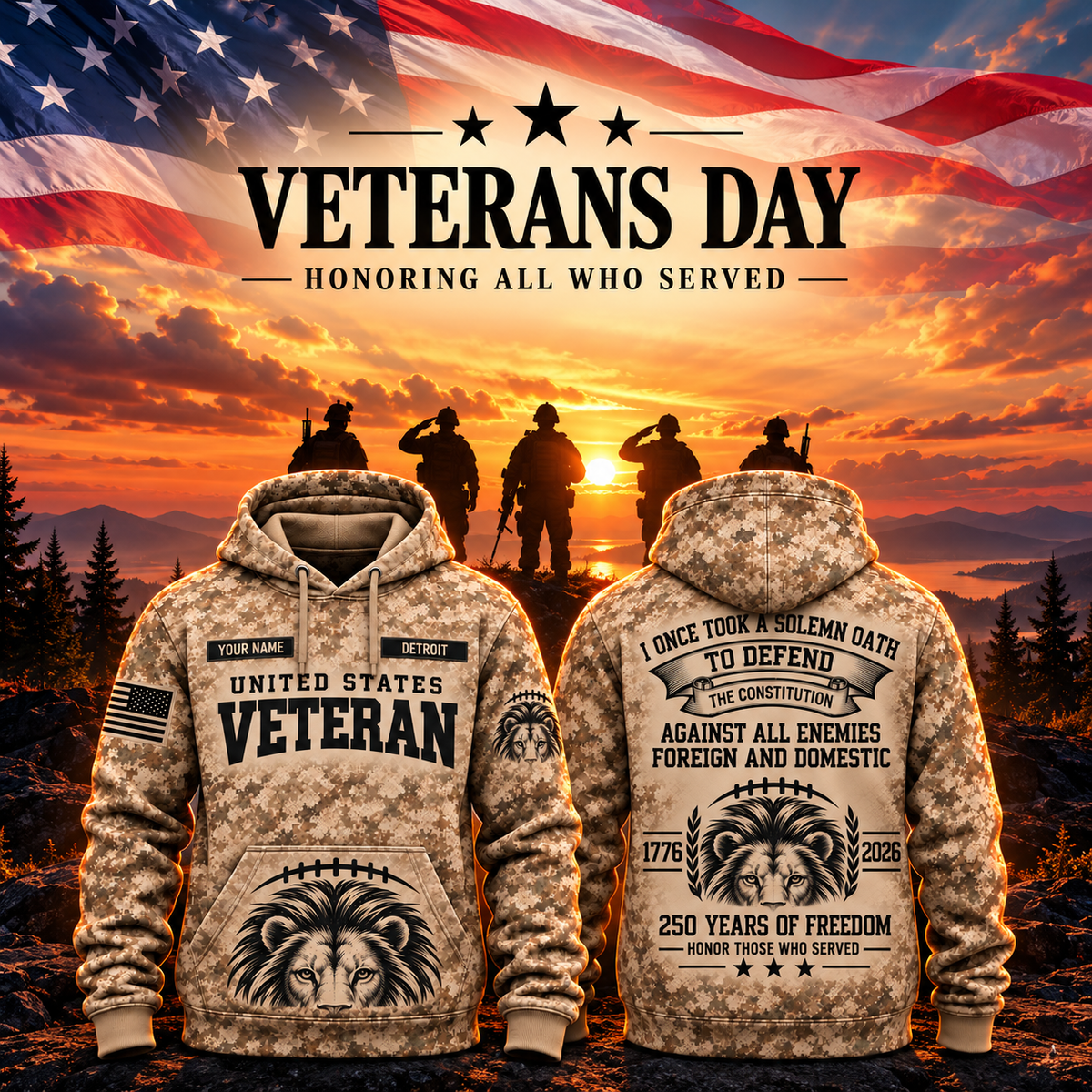 Detroit Football Veteran Apparel