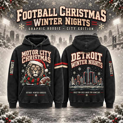 Football Christmas Winter Nights Graphic Hoodie – City Edition