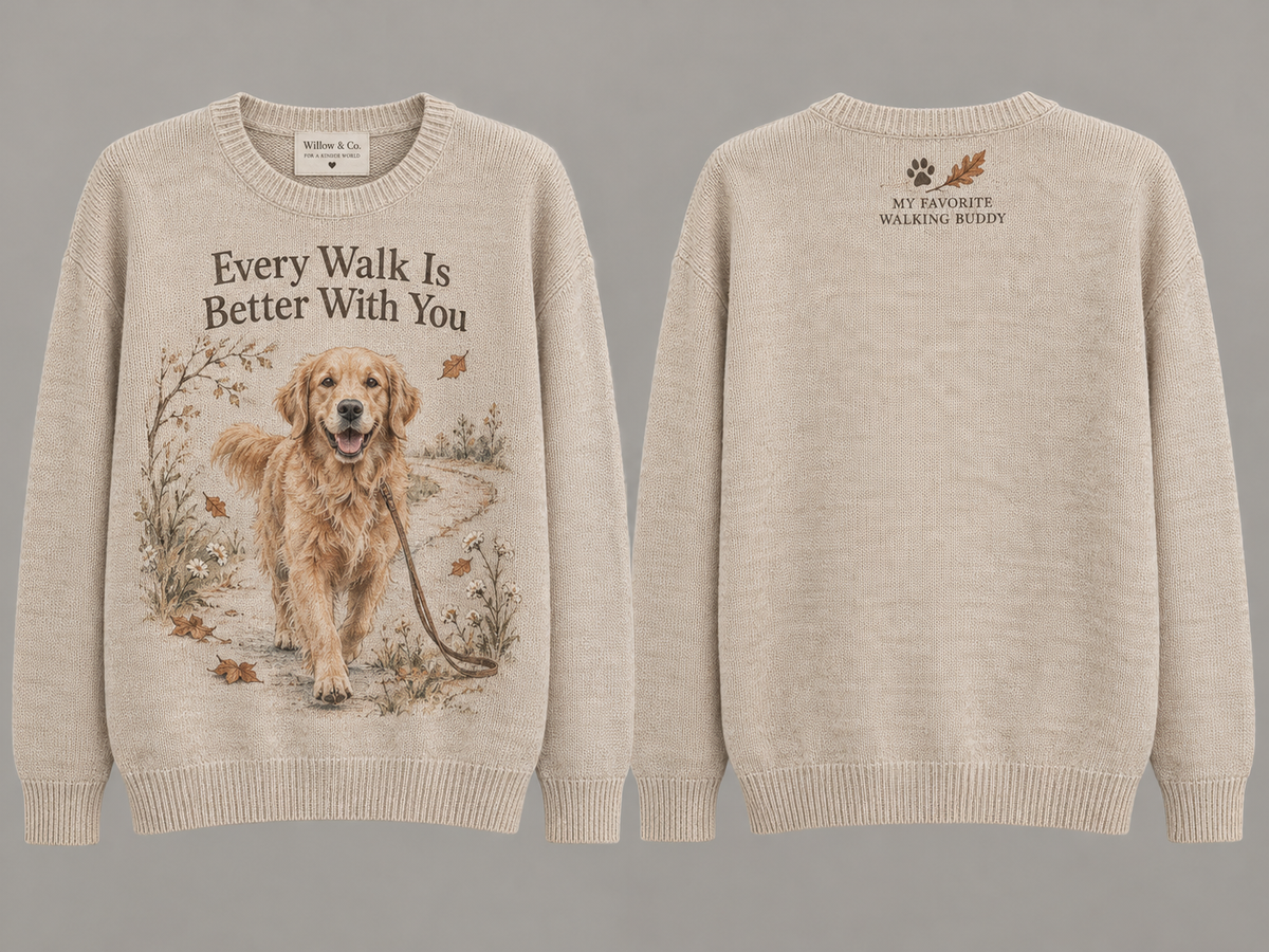 Every Walk Is Better With You Golden Retriever Sweater