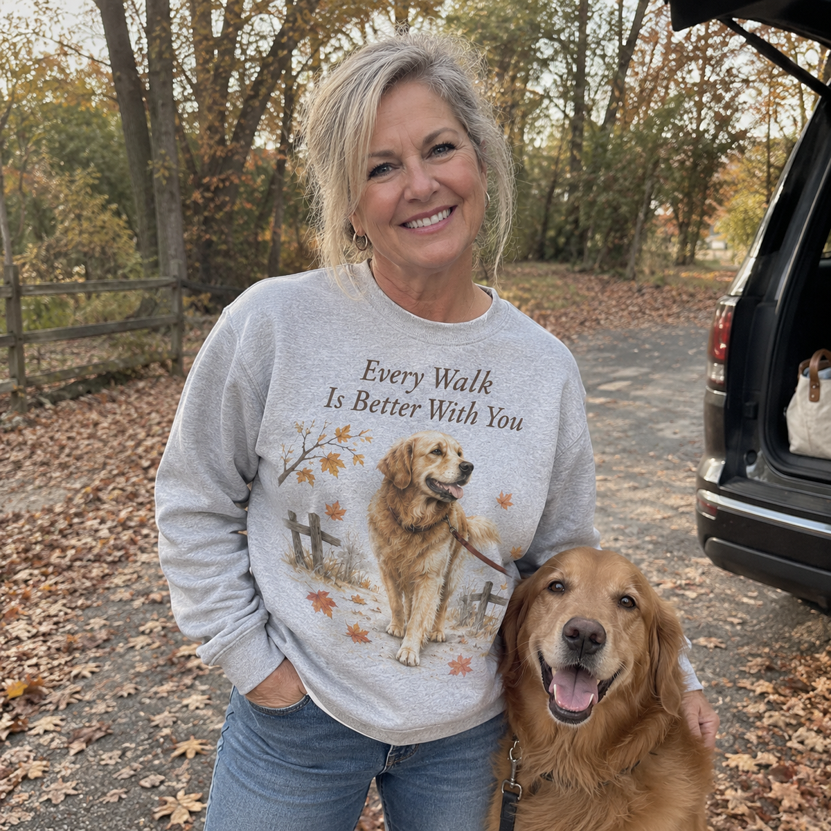 Every Walk Is Better With You Golden Retriever Sweatshirt