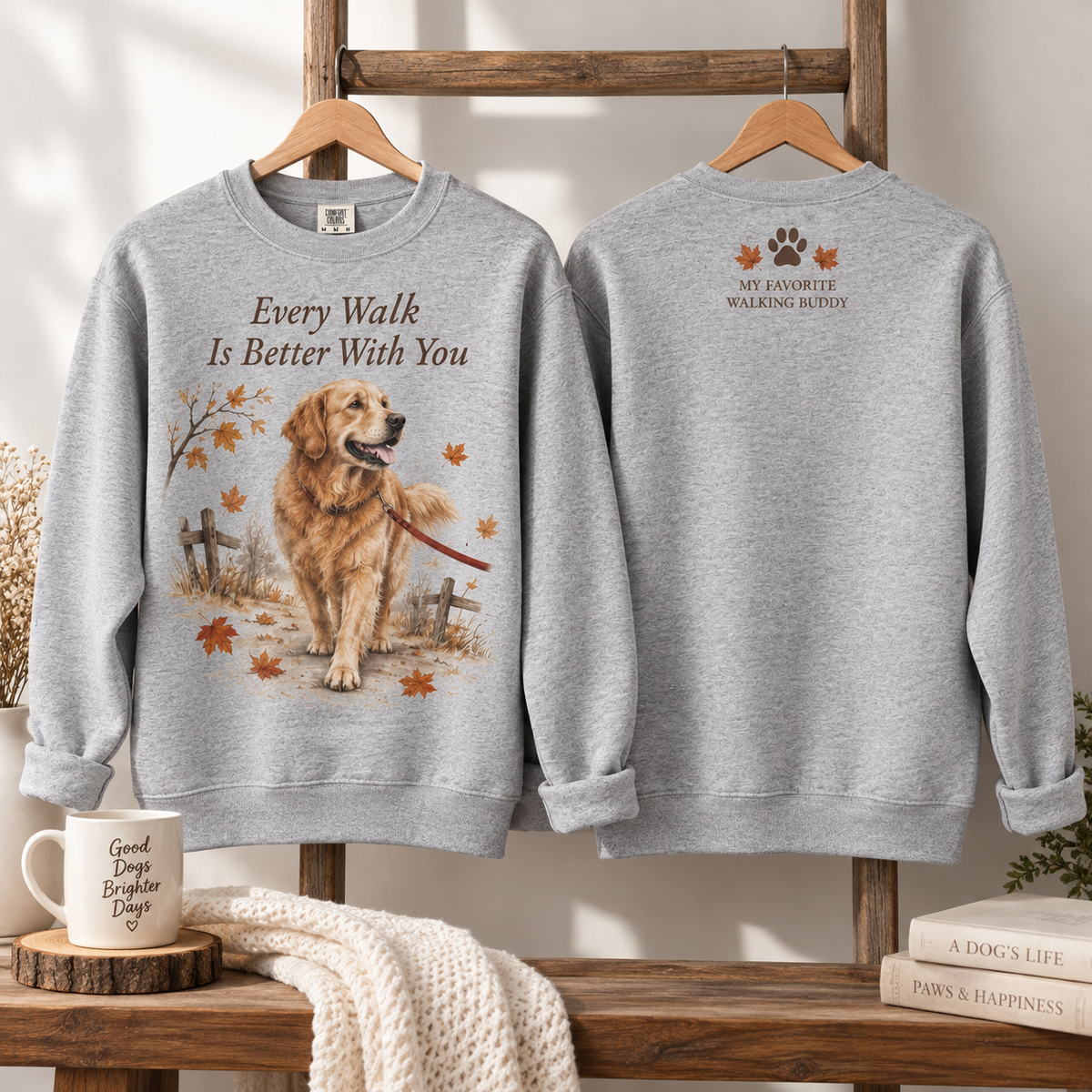 Every Walk Is Better With You Golden Retriever Sweatshirt