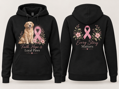 Faith Hope & Loyal Paws Breast Cancer Awareness Hoodie