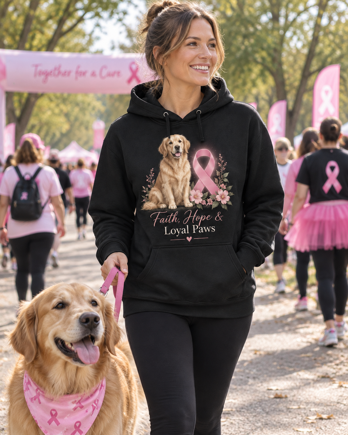Faith Hope & Loyal Paws Breast Cancer Awareness Hoodie