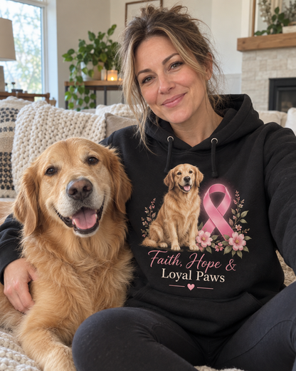 Faith Hope & Loyal Paws Breast Cancer Awareness Hoodie