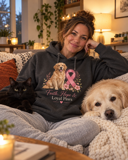 Faith Hope & Loyal Paws Breast Cancer Awareness Hoodie