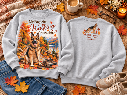 My Favorite Walking Companion Fall Dog Lover Autumn Walking Sweatshirt
