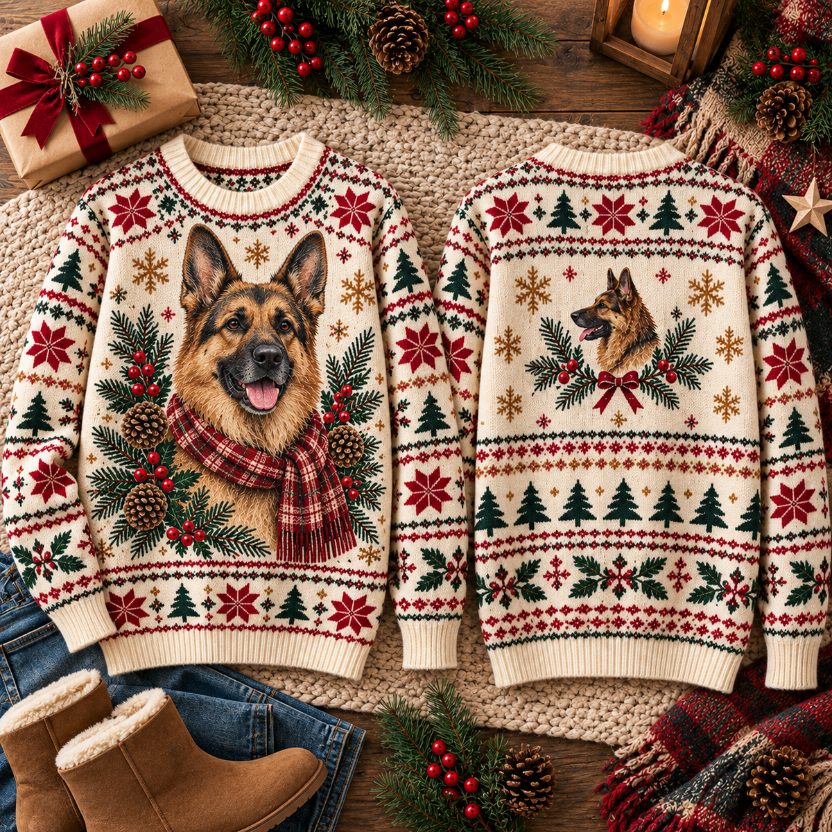Christmas Dog Lover Fair Isle Sweater