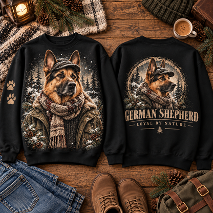 Winter Dog Lover Vintage Graphic Sweatshirt