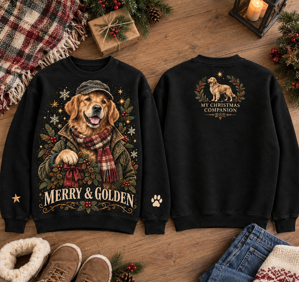 Christmas Dog Lover Vintage Graphic Sweatshirt