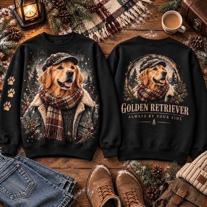 Winter Dog Lover Vintage Graphic Sweatshirt